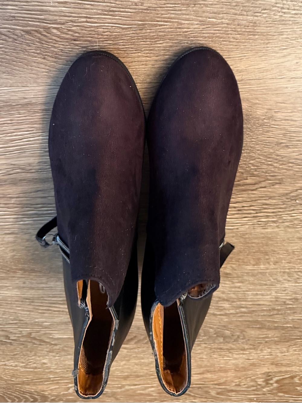 Soda Women's Dark Purple Suede Ankle Booties